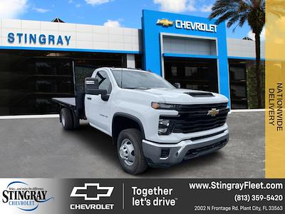 2024 Chevrolet Silverado 3500 Regular Cab 4WD, Bedrock Limestone Series Flatbed Truck for sale #RF173721 - photo 1