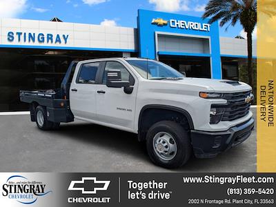 New 2024 Chevrolet Silverado 3500 Work Truck Crew Cab 4WD, Hillsboro GII Steel Flatbed Truck for sale #RF308157 - photo 1