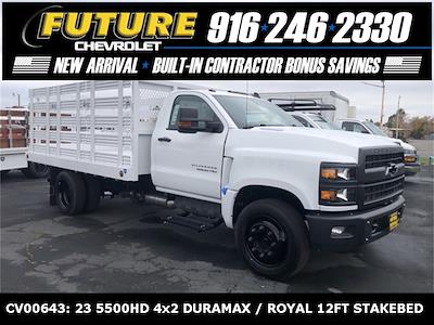 New 2023 Chevrolet Silverado 5500 Work Truck Regular Cab 4x2, Royal Truck Body Stake Bed for sale #CV00643 - photo 1