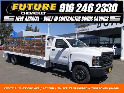 New 2023 Chevrolet Silverado 6500 Work Truck Regular Cab 4x2, Scelzi WFB Stake Bed for sale #CV00713 - photo 1