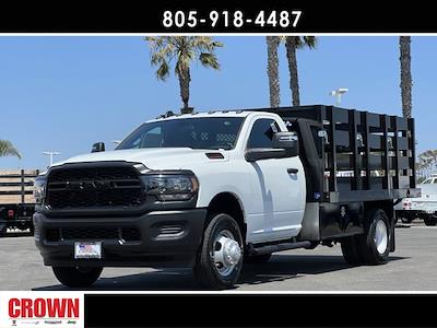 New 2024 Ram 3500 Tradesman Regular Cab 4x4, 12' Harbor Black Boss Stake Bed for sale #241047 - photo 1