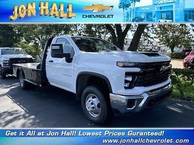 New 2024 Chevrolet Silverado 3500 Work Truck Regular Cab 4x2, CM Truck Beds SK Model Flatbed Truck for sale #245575 - photo 1