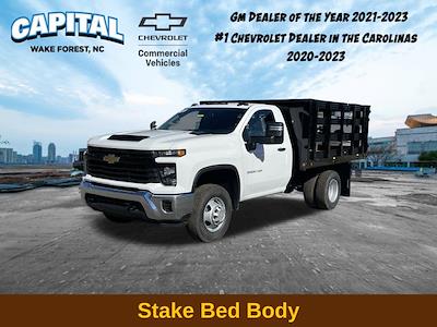 New 2024 Chevrolet Silverado 3500 Work Truck Regular Cab RWD, Blue Ridge Manufacturing Workhorse Stake Bed for sale #9CC04563 - photo 1