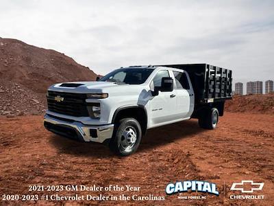 New 2025 Chevrolet Silverado 3500 Work Truck Crew Cab RWD, 10' Blue Ridge Manufacturing Farmhand Stake Bed for sale #9CC161557 - photo 1