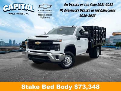 New 2024 Chevrolet Silverado 3500 Work Truck Regular Cab 4WD, 9' CM Truck Beds PL Model Stake Bed for sale #9CC29310 - photo 1