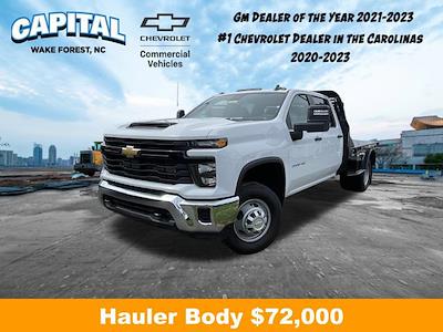 New 2024 Chevrolet Silverado 3500 Work Truck Crew Cab RWD, Bedrock Granite Series Flatbed Truck for sale #9CC30939 - photo 1