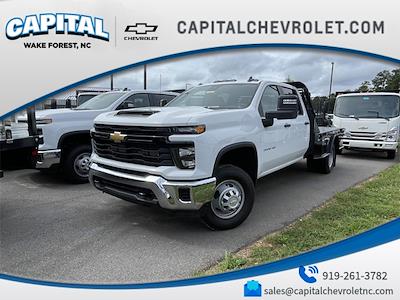 New 2024 Chevrolet Silverado 3500 Work Truck Crew Cab RWD, Bedrock Granite Series Flatbed Truck for sale #9CC31267 - photo 1