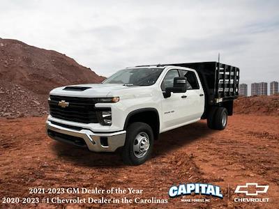 New 2025 Chevrolet Silverado 3500 Work Truck Crew Cab RWD, 10' Blue Ridge Manufacturing Farmhand Stake Bed for sale #9CC61700 - photo 1