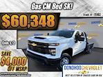 New 2025 Chevrolet Silverado 3500 Work Truck Crew Cab 4WD, 9' 4" CM Truck Beds SK Model Flatbed Truck for sale #78103 - photo 1