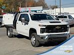 New 2025 Chevrolet Silverado 3500 Work Truck Crew Cab 4WD, 9' 6" Blue Ridge Manufacturing Wrangler Flatbed Truck for sale #N3408 - photo 1