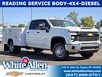 New 2024 Chevrolet Silverado 3500 Work Truck Crew Cab 4WD, 9' Reading Classic II Steel Service Truck for sale #T24710 - photo 1