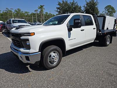 New 2024 Chevrolet Silverado 3500 Work Truck Crew Cab 4WD, Bedrock Flatbed Truck for sale #F4141750 - photo 1