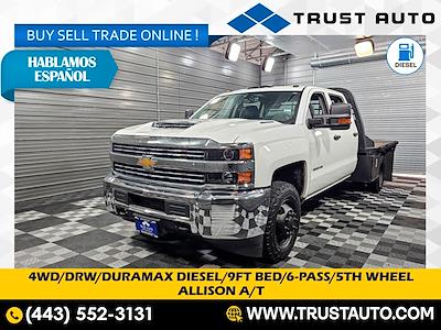 Used 2018 Chevrolet Silverado 3500 Work Truck Crew Cab 4x4, Flatbed Truck for sale #252947 - photo 1