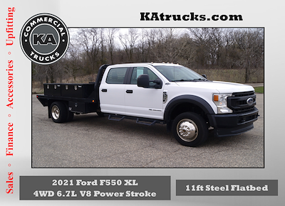 Used 2021 Ford F-550 XL Crew Cab 4x4, Bedrock Flatbed Truck for sale #D07916 - photo 1
