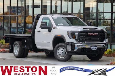 New 2025 GMC Sierra 3500 Pro Regular Cab 4WD, 9' 6" Knapheide PGTB Utility Gooseneck Flatbed Truck for sale #GD0123 - photo 1