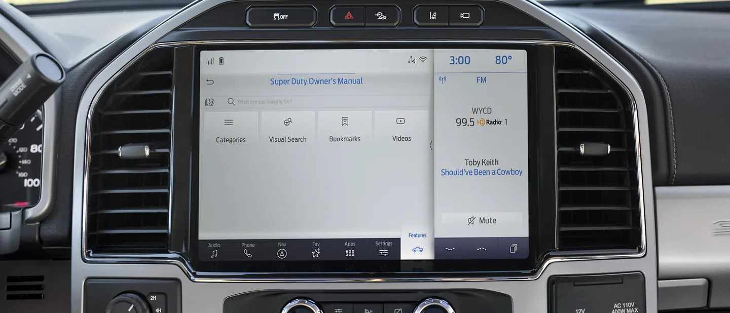 Ford Super Duty SYNC 4 Digital Owner's Manual on touchscreen