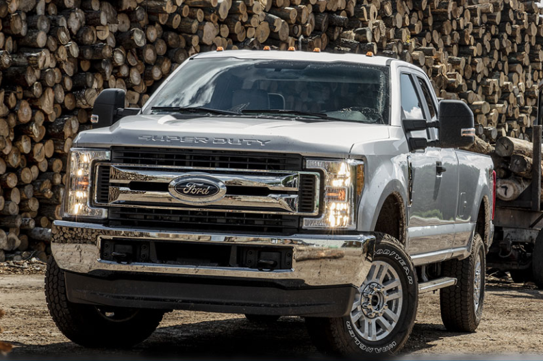 Ford Super Duty pickup at lumber yard in North Carolina