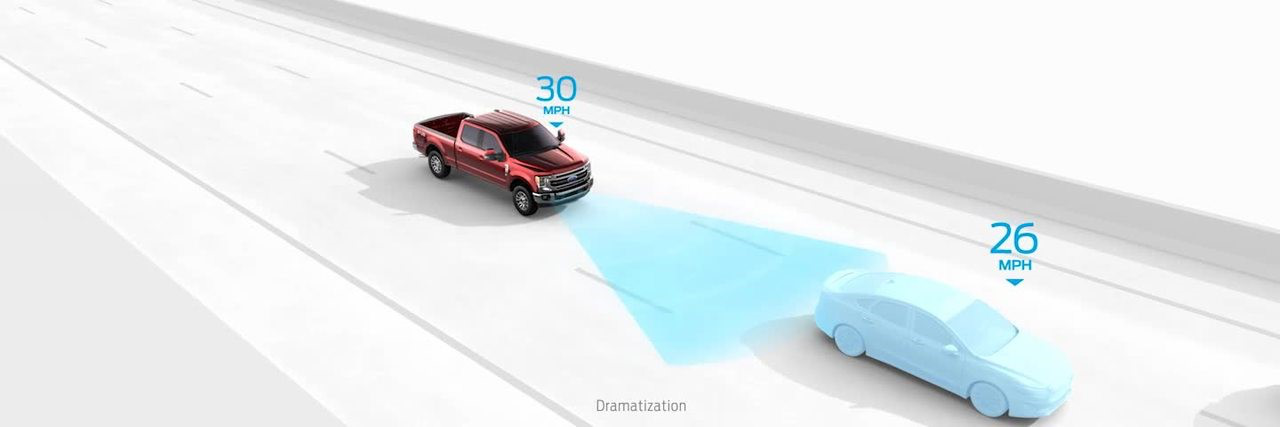 Ford Super Duty adaptive cruise control and forward collision warning with brake support